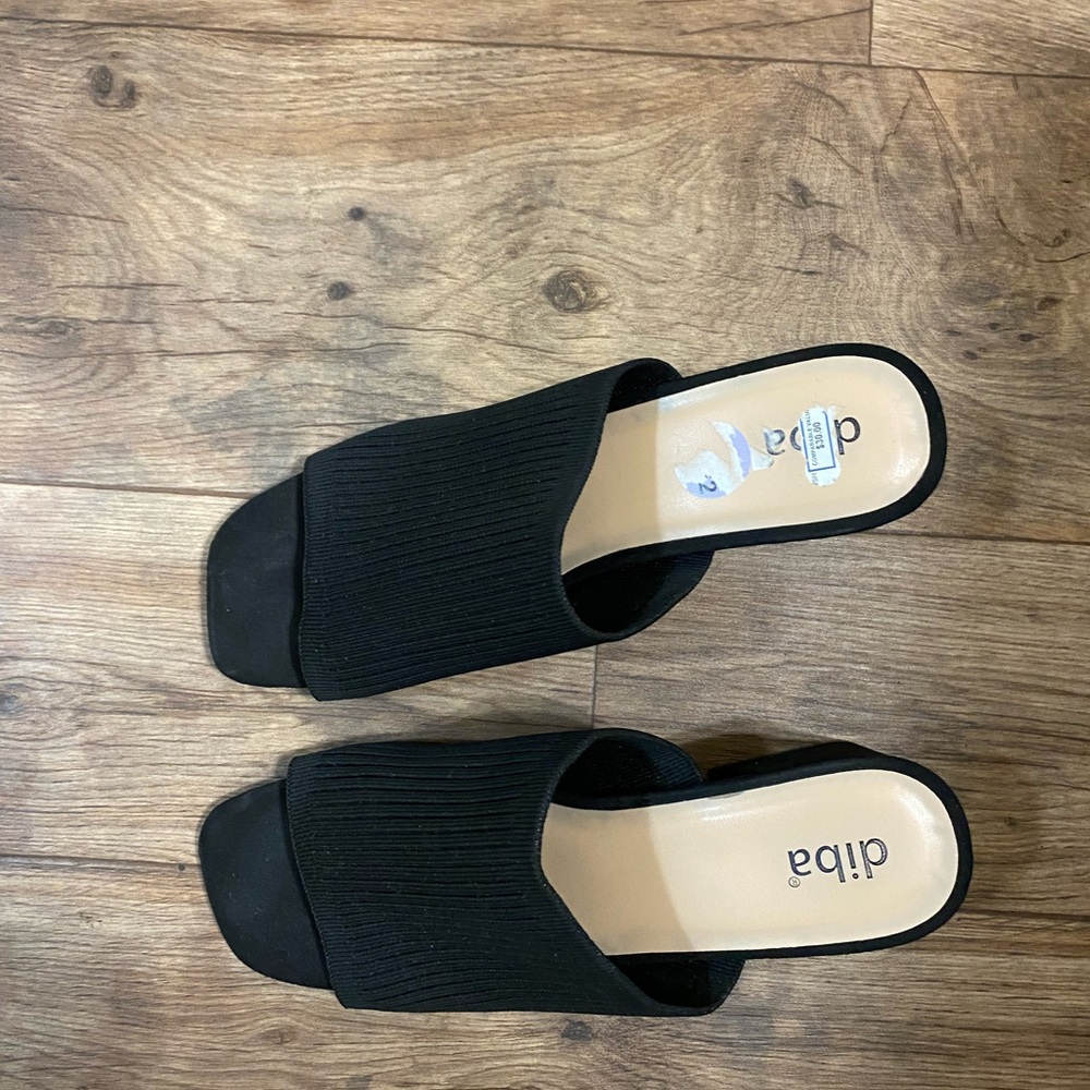 Diba Black Mules with Pointed Toe and Minimalist Design